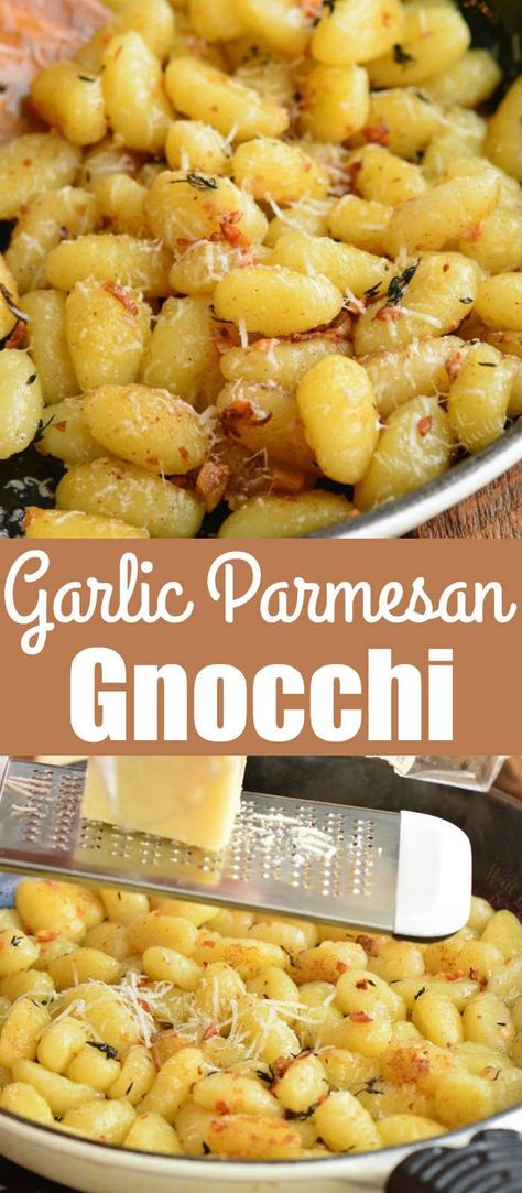 Gnocchi Parmesan, Tortellini Pesto, Easy Gnocchi, Gnocchi Recipes Easy, Gnocchi Recipes Homemade, Gnocchi Dishes, Gnocchi Recipe, Homemade Gnocchi, Gnocchi Recipes