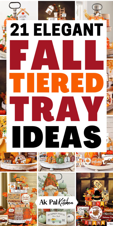 Fall tiered tray decor is perfect for seasonal decorating. Explore autumn tiered tray ideas, DIY fall tiered tray projects, and pumpkin tiered tray decor. Create a cozy fall tiered tray with rustic and farmhouse elements. Discover Thanksgiving tiered tray decorations and Halloween tiered tray decor. Use vintage fall tiered tray items and elegant fall tiered tray decor for a unique touch. Design fall vignettes for tiered trays and enhance your fall kitchen tiered tray with neutral tones. Tray Ideas Diy, Tier Tray Decor Ideas, Fall Tiered Tray Decor Ideas, Fall Table Setting Ideas, Tiered Tray Ideas, Thanksgiving Tiered Tray, Tiered Tray Decor Ideas, Easy Diy Fall Crafts, Fall Tray Decor