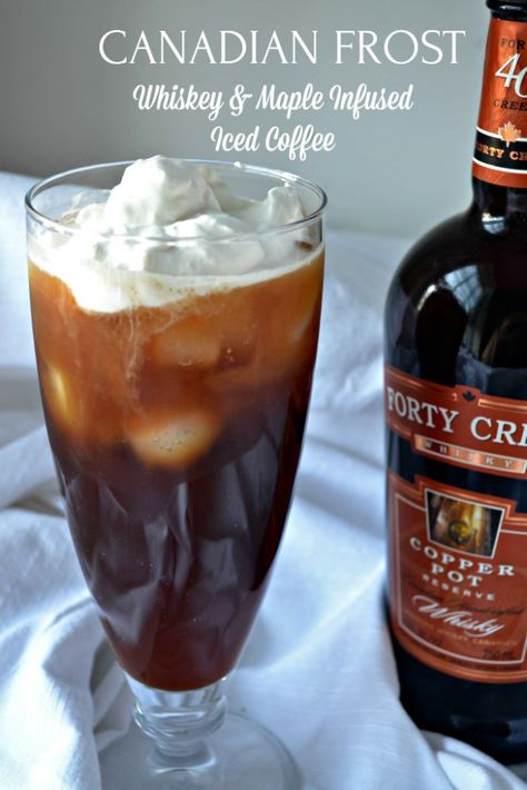 Canadian Frost – Whiskey and Maple Infused Iced Coffee Canadian Whiskey, Maple Whiskey, Whisky Cocktail, Whiskey Ice, Citrus Cocktails, Drink Poster, Whisky Cocktails, Whiskey Cocktail, Easy Clean Eating