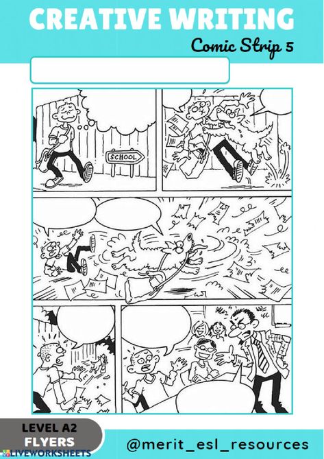 Comic Strip - Write a story: Creative writing online exercise Creative Writing For Kids, Comic Strip Template, Creative Writing Worksheets, English Creative Writing, Creative Writing Exercises, Writing Comics, Creative Writing Classes, Write A Story, Picture Writing Prompts