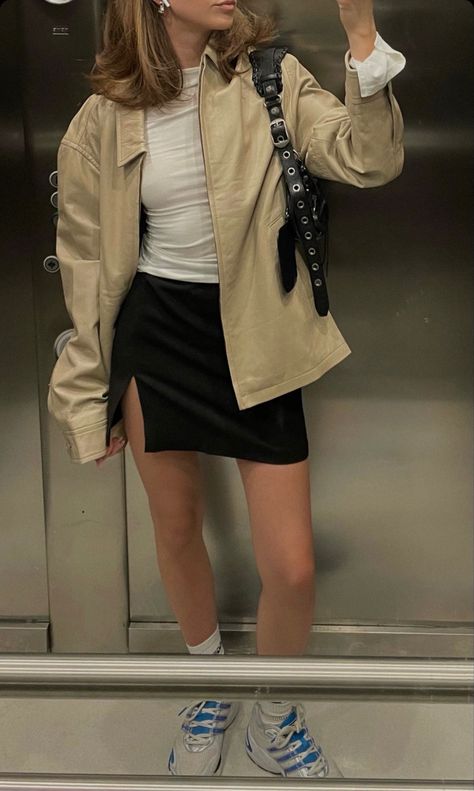 Beige Leather Jacket Outfit, Tan Jacket Outfit, Khaki Jacket Outfit, Beige Jacket Outfit, Life With Jazz, Suede Jacket Outfit, Modest Fall Outfits, Khakis Outfit, Cream Leather Jacket