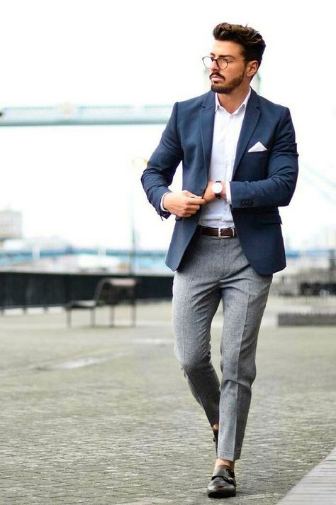 Grey Pants Outfit, Smart Casual Dress Code, Blazer Outfits Men, Dress Code Casual, Mens Business Casual Outfits, Blazer Outfits Casual, Smart Casual Dress, Mens Fashion Blazer, Mens Fashion Smart