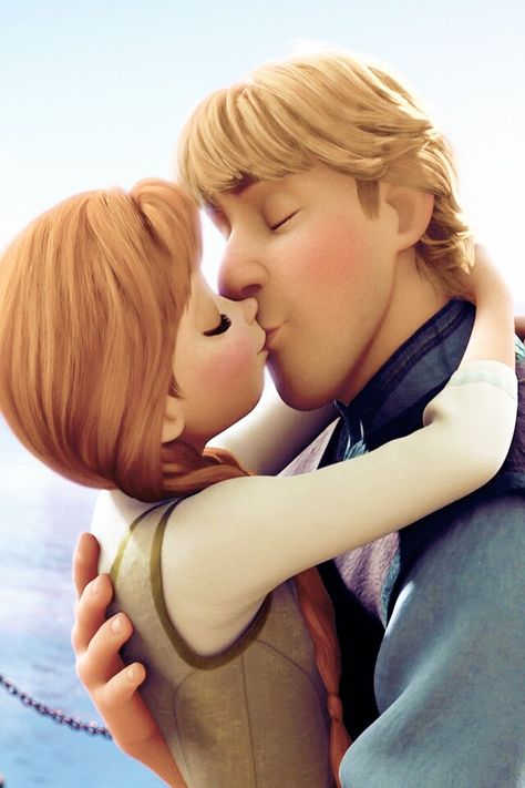 Anna and Kristoff sucha cute kiss Frozen Anna And Kristoff, Kristoff Frozen, Couple Disney, Frozen Photos, Anna Kristoff, Frozen Love, Frozen Wallpaper, Images Disney, Lost In The Woods