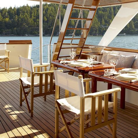 Shop our extensive collection of luxury boat and yacht furniture, including teak boat chairs, sofas, and tables. Mary Wells, Boat Furniture, Yacht Interior Design, Teak Patio Furniture, Modern Patio Furniture, Yacht Interior, Boats Luxury, Modern Outdoor Furniture, Yacht Design