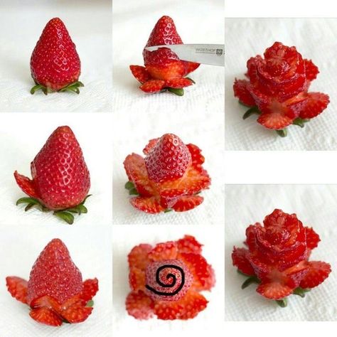 Strawberry Roses, Decorações Com Comidas, Amazing Food Decoration, Charcuterie Inspiration, Easy Food Art, בר מצווה, Food Garnishes, Food Platters, Kids Easter