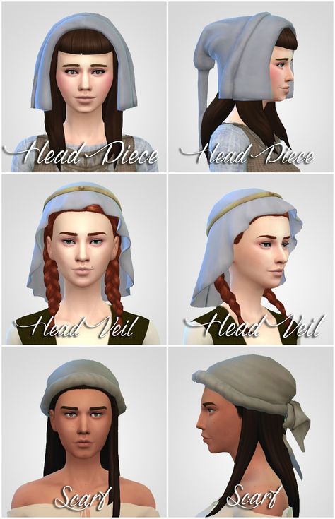 Ts4 Medieval, Medieval Hats, Sims 4 Decades Challenge, Sims Medieval, Medieval Hairstyles, Sims Stories, Cc Sims4, Medieval Clothes, Sims 5