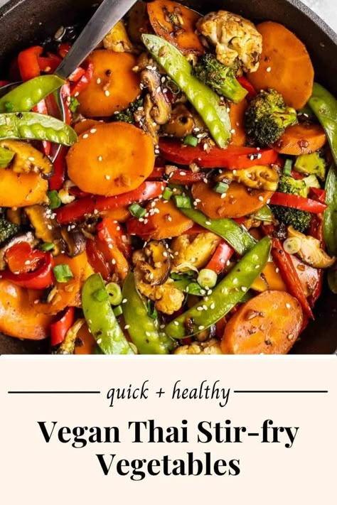 Thai Stir Fry Vegetables, Thailand Food Recipes, Thai Stir Fry Sauce, Tasty Vegetable Recipes, Thai Vegetables, Pescatarian Meal Plan, Vegetable Pad Thai, Meals Around The World, Vegetable Stir Fry Recipe