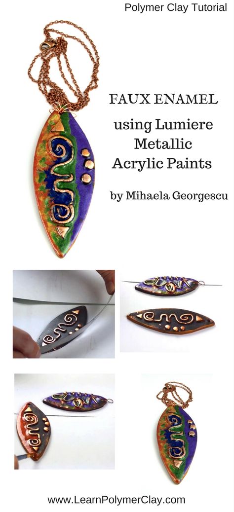 Paint Polymer Clay, Resin Art Diy, Copper Etching, Etsy Tutorial, Poly Clay, Diy Decorating, Polymer Clay Pendant, Diy Paint, Earring Tutorial