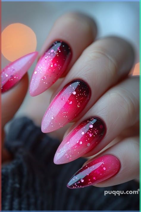 Acrylic Nail Designs Ombre, Ombre Nails Pink, Fur Nails, Unghie Sfumate, Witchy Nails, Pink Ombre Nails, Fancy Nails Designs, Ombre Nail Designs, Trendy Nail