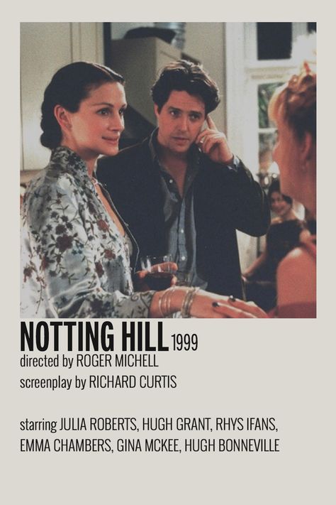 notting hill minimalistic movie poster aesthetic room collage Frazzled English Woman, Filmy Vintage, Iconic Movie Posters, Movie Card, Girly Movies, Film Posters Minimalist, رعب نفسي, Hugh Grant, Film Posters Vintage