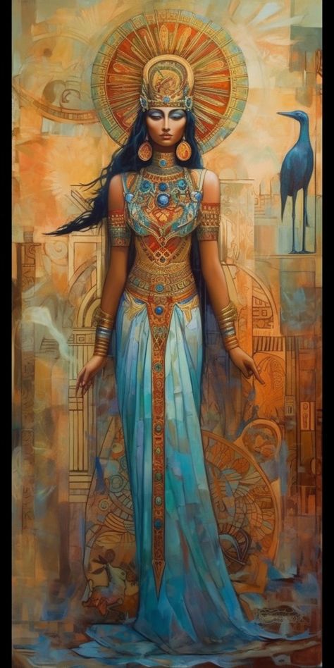 Isis, Goddess Of Motherhood, Fertility, Magic, And Wisdom. | Fantasy I Sci-Fi I Books I Films I World Building Goddess Of Motherhood, Fertility Magic, Goddess Of Egypt, Egyptian Goddess Art, Ancient Goddesses, Goddess Aesthetic, Ancient Egyptian Art, Egyptian Mythology, Mother Goddess