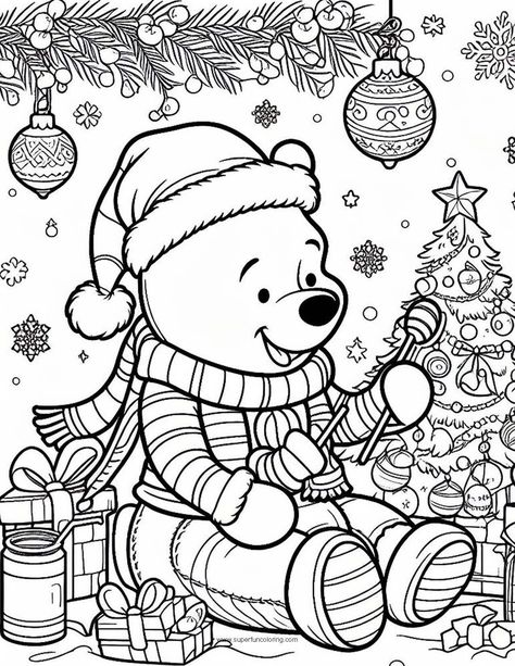 Super Fun Coloring|Christmas Coloring Christmas Stitch Coloring Pages, Winnie The Pooh Coloring Pages, Pooh Coloring Pages, Kids Christmas Coloring Pages, Bratz Coloring, Coloring Christmas, Stitch Coloring Pages, Free Christmas Coloring Pages, Christmas Coloring Sheets