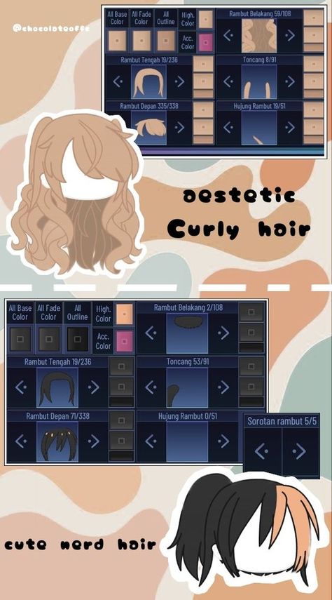 Nerd Hair, Gacha Club Hair Ideas, Gacha Club Outfits, Gacha Club Hair, Gacha Hairstyles, Hair Gacha, Club Hair, Outfit Gacha, Gacha Hair