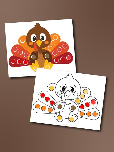 Kids will love this free printable turkey dot activity. This Thanksgiving themed dot marker activity is perfect for kids to practice their letter t, counting skills and fine motor skills. Have fun while learning! It's great for preschool, pre k, and kindergarten children. Turkey Dot Marker Printable, Free Turkey Printables, Turkey Activities For Toddlers, Turkey Printable Free, Do A Dot Printables Free, Dot Marker Art, T Is For Turkey, Turkey Crafts Preschool, Dot Markers Art