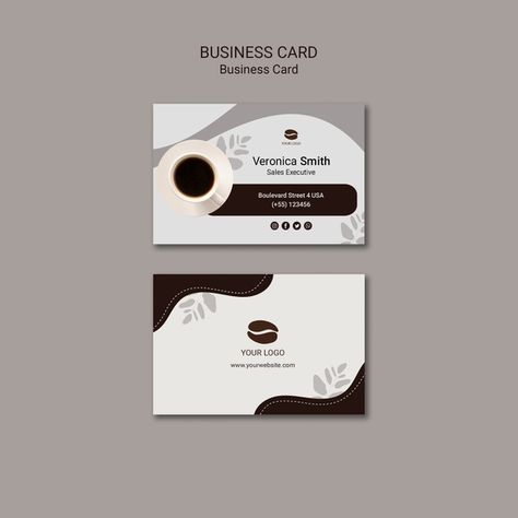 Coffee Business Card, Cafe Business Card, Coffee Menu Template, Coffee Shop Business Card, Calling Card Design, Computer Project, Coffee Poster Design, Food Business Card, Card Template Free