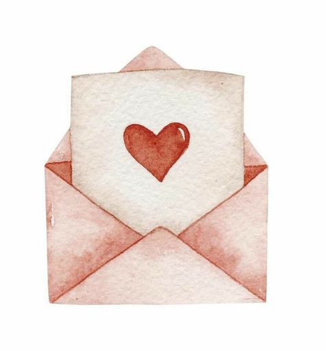 Valentine's Day 💗 Red Heart Illustration, Valentine Watercolor Card Ideas, Valentines Watercolor Art, Watercolor Valentines Art, Watercolor Valentines Day Cards, Valentines Watercolor Cards, Watercolor Valentines Cards, Watercolor Valentine Cards, Valentines Clipart