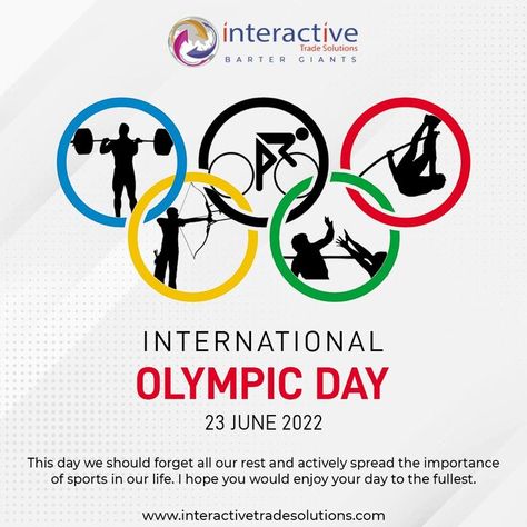 Happy International Olympics Day! Let's spread the importance of sports in our lives.🏅🏅 #olympicday #olympicgames #sport #india #athletics #internationalolympicday #InteractiveTradeSolutions International Olympic Day, Importance Of Sports, Olympic Games, Our Life, Tech Company Logos, India, Sports