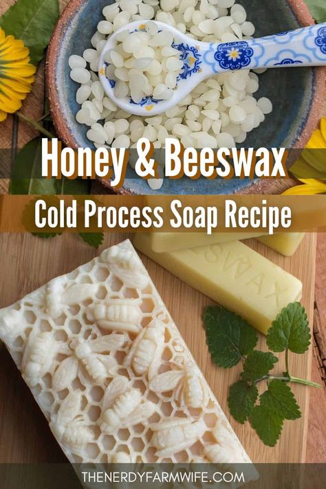 Beeswax Soap Recipe, Cold Process Soapmaking, Beeswax Soap, Diy Soap Recipe, Salve Recipes, Cold Process Soap Recipes, Handmade Soap Recipes, Soda Ash, Farm Wife