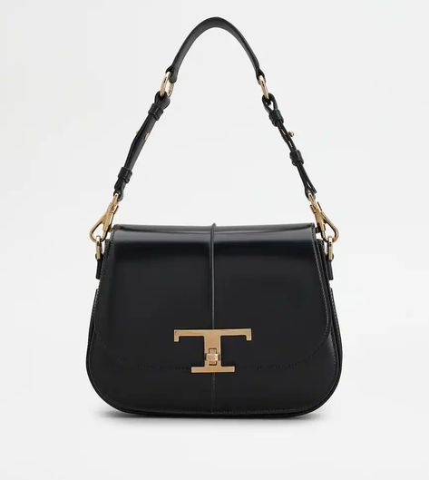 Woman BLACK T Timeless Shoulder Bag in Leather Mini XBWTSGI0100KETPZB999 | Tods