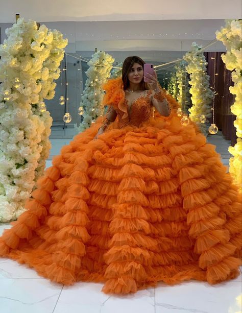 Orange Quince Dresses, Orange Quince, Quince Dresses, Quinceanera Dresses, Quince, Quinceanera, Sweet 16, African Fashion, Vestidos De Fiesta