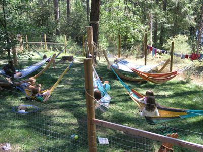 Let's build one of these for this summer. Can't wait to try it out :). Thanks for the idea Camp Augusta! Summer Camp Buildings, Camp Grounds Ideas, Hammock Hangout, Camp Ground, Group Camping, Backyard Hammock, Rest Time, Camping Hacks Diy, Church Camp