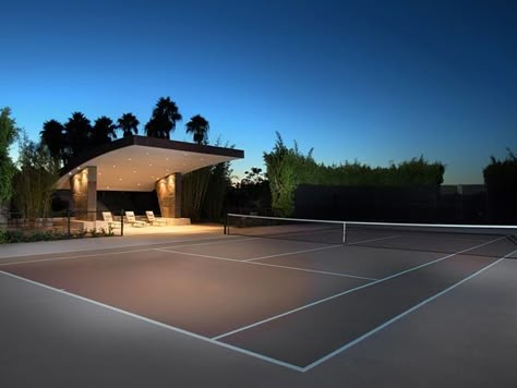 Tennis Court Backyard, Tennis Court Design, Private Tennis Court, Basketball Tickets, Sport Court, Tennis Clubs, Modern Mansion, Mansions Homes, Maine House