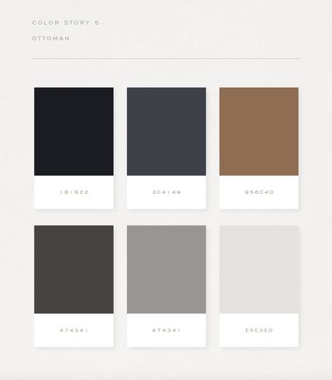 Modern Grey Color Palette, Modern Color Palette 2023, Black Tan Color Palette, Black White Gray Tan Color Palette, Black And Gray Color Scheme, Dark Neutrals Color Palette, Black White Wood Color Palette, Masculine Color Pallete, Grey Brown Black Color Scheme