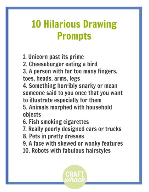 10 funny drawing prompts - come share your drawings! Drawing Prompt Generator, Prompts Drawing, Prompts Art, Sketchbook Prompts, Weird Ideas, Art Journal Challenge, Amazing Tools, Weird Drawings, Art Challenges