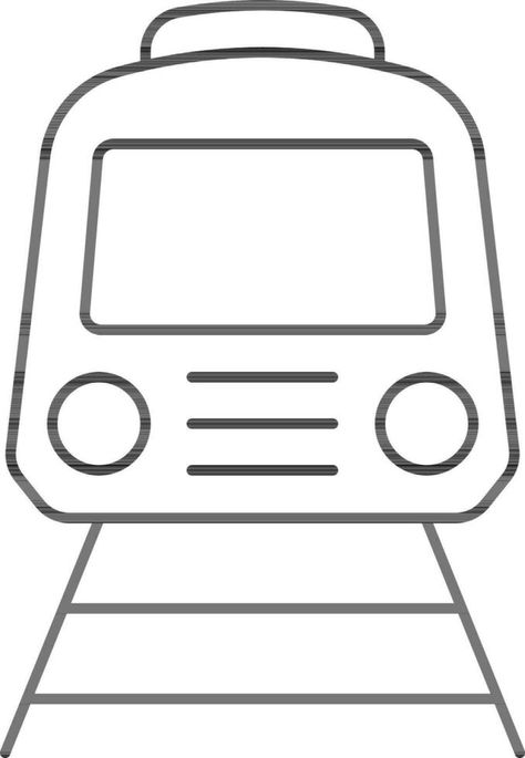 Flat Style Train Icon In Black Line Art. Train Icon, Black Line Art, Art Line, Black Line, Vector Drawing, Flat Style, Fashion Flats, Art Art, Line Art