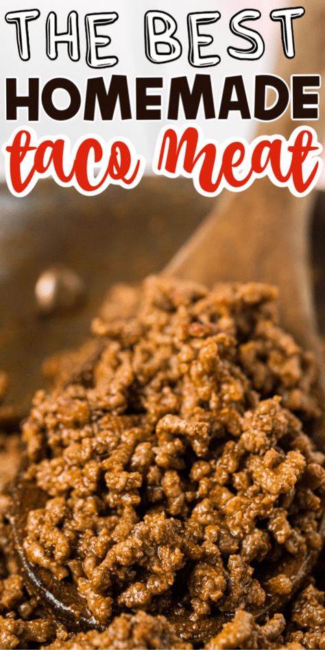 The best taco meat recipe starts with ground beef, a delicious homemade taco seasoning, and a little broth. This homemade taco meat is healthy, easy to make, and the perfect way to enjoy ground beef tacos at home! Homemade Taco Meat, Best Taco Meat, Best Taco Meat Recipe, Taco Recipes Ground Beef, Taco Meat Recipe, Taco Meat Recipes, Ground Beef Dishes, Ground Beef Tacos, Meat Recipe