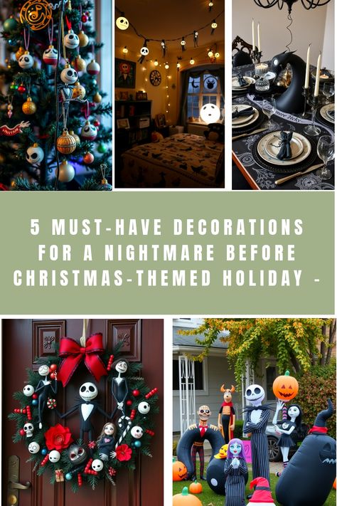 From spooky to festive, “The Nightmare Before Christmas” decorations bring a unique flair to your holiday setup. With its mix of Halloween and Christmas vibes, this theme offers playful and quirky designs that can transform your space into a whimsical wonderland. Grab some Jack Skellington ornaments, colorful wreaths, or creepy-cute figurines to create an enchanting […] Jack Skellington Ornaments, Nightmare Before Christmas Christmas, Nightmare Before Christmas Party, The Nightmare Before Christmas Decorations, Nightmare Before Christmas Decorations, Colorful Wreath, Holiday Aesthetic, Inflatable Decorations, Whimsical Wonderland