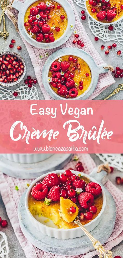 Vegan Crème Brûlée Vegan Cream Brulee, Vegan Creme Brulee, No Heavy Cream, Heavy Cream Recipes, Creme Brulee Recipe, Brulee Recipe, Easy To Make Desserts, Desserts Menu, Vegan Dessert