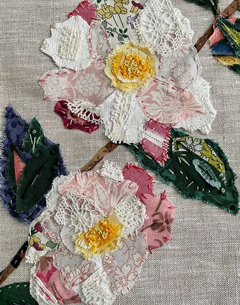 Slow Stitching Kits - On Sale Now Slow Stitch Pillow, Slow Stitch Flowers, Slow Stitching Flowers, Slow Sewing, Patchwork Embroidery, Sashiko Mending, Slow Stitching Textile Art, Slow Stitching Projects, Slow Stitching Ideas Hand Embroidery