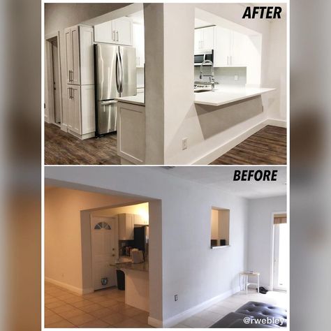 Passthrough Window Kitchen, Window Kitchen, House Before And After, Drop Ceiling, Dropped Ceiling, Tall Cabinet, Miami Design, Kitchen Window, Open Up