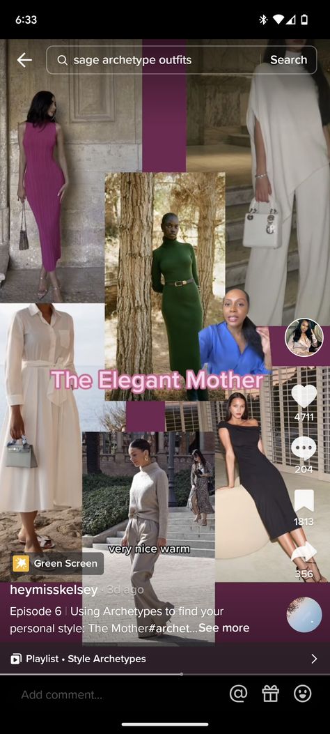 Sage Feminine Archetype Style, The Lady Archetype Outfits, Maiden And Mother Archetype Outfit, Mother Feminine Archetype Outfits, Mother And Maiden Archetype Style, Mystic Archetype Fashion Style, Mother Archetype Aesthetic Style, Mother Archetype Fashion, Sage Archetype Aesthetic Clothes