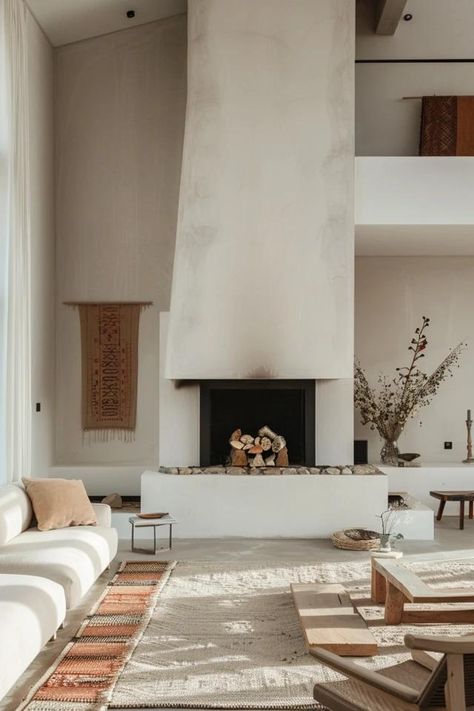 Elevate Your Space: High Ceiling Fireplace Wall Ideas Fireplace Wall Vaulted Ceiling, Tall Ceiling Fireplace, High Ceiling Fireplace Wall, High Ceiling Fireplace, Fireplace Wall Ideas, 60 Inch Electric Fireplace, Ceiling Fireplace, Fireplace Feature Wall, White Brick Fireplace