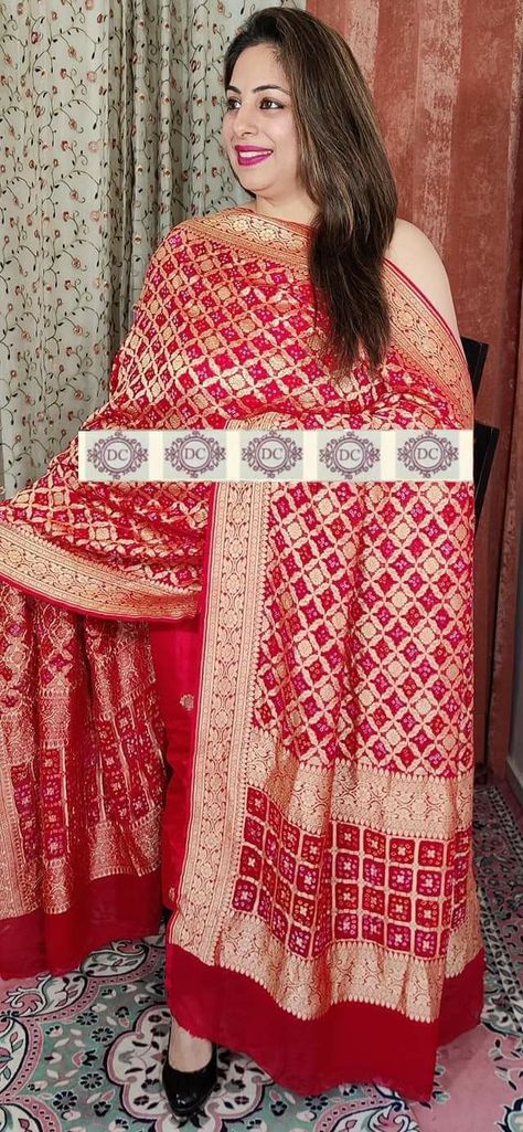 SUMMERS WEDDINGS AND FUNCTIONS SPECIAL PURE KHADDI GEORGETTE HANDLOOM ZARI WEAVED RED BANDHNI DUPATTA Bandhni Dupatta, Georgette Dupatta, Indian Weddings, Indian Wedding Outfits, Wedding Outfit, Indian Wedding, Saree, Weddings, Pure Products