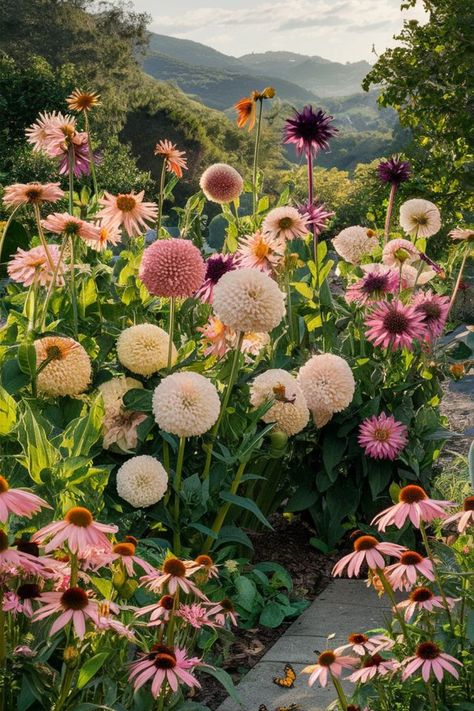 Plant these coneflower varieties for a colorful fall garden that attracts bees and butterflies. #Coneflowers #PollinatorGarden Flowers For Fall, Lake Landscaping, Fall Flowers Garden, Flower Garden Plans, Garden Water Fountains, Bees And Butterflies, Backyard Plants, Flower Bedding, Attract Pollinators