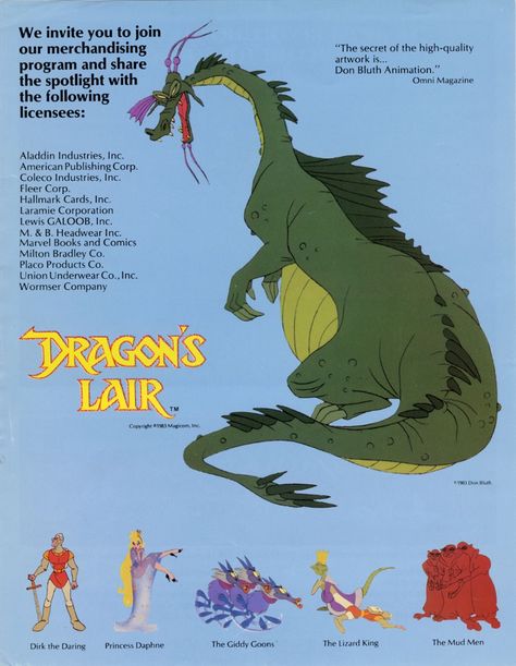 Paint Tool Sai Tutorial, Dragons Lair, Space Ace, Marvel Books, Don Bluth, Animation Production, Animation Cel, Dragon's Lair, Cool Dragons