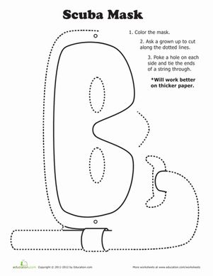 Your child can make believe that he's a scuba diver with this DIY scuba diver mask. Color and cut your own scuba mask with this creative worksheet. Scuba Crafts Preschool, Scuba Mask Template, Scuba Diving Crafts For Kids, Scuba Mask Craft, Scuba Diver Craft, Deep Sea Discovery Vbs, Submerged Vbs, Ocean Vbs, Scuba Mask