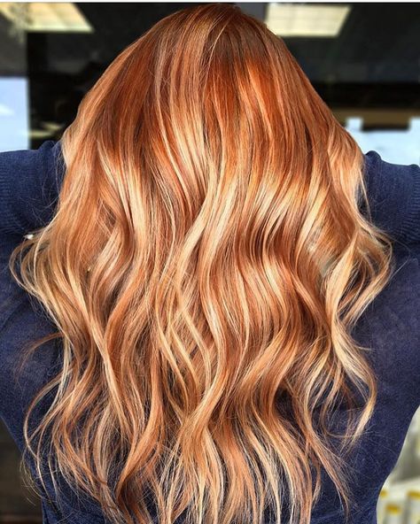 575 Likes, 16 Comments - Mane Interest (@maneinterest) on Instagram: “Just peachy 🍑 🍑🍑 Color by @coloredbykp #hair #hairenvy #hairstyles #haircolor #copper #redhair…” Auburn Balayage, Red Blonde Hair, Strawberry Blonde Hair Color, Strawberry Blonde Hair, Brown Blonde Hair, Auburn Hair, Lace Hair, Red Hair Color, Hair Color Balayage