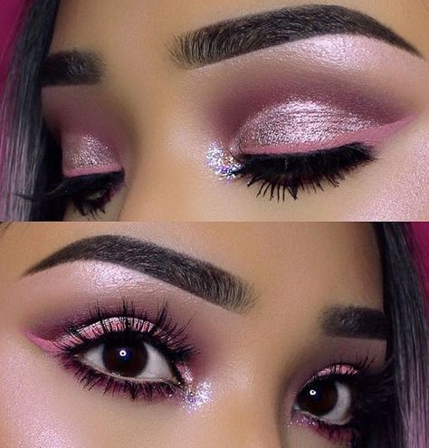 Pinterest•Kassandra Dowers• Makeup Obsession, Kiss Makeup, Gorgeous Eyes, Glitter Makeup, Pink Eyes, Makeup Goals, Flawless Makeup, Love Makeup, Beautiful Makeup