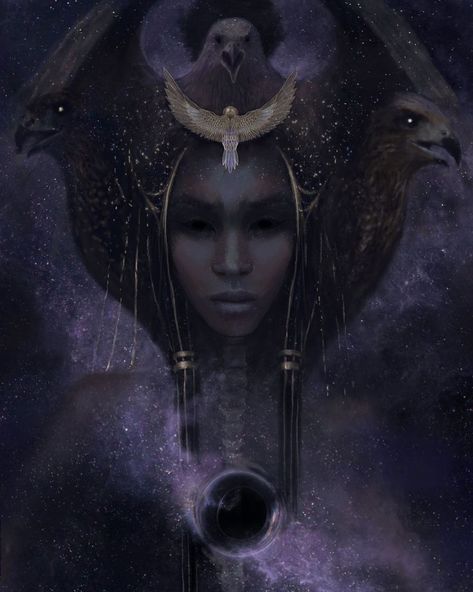 TheMythstery on Instagram: “Featuring: Nephthys Nephthys (also called Nebtho) is a goddess in Egyptian mythology. She is partnered with the god Set, and her son is…” Mythology Paintings, Goddess Aesthetic, Egyptian Deity, Ange Demon, Egyptian Mythology, Egyptian Goddess, Mythology Art, Goddess Art, Black Love Art