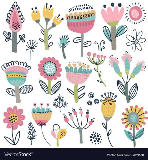 Scandinavian Painting, Scandinavian Flowers, Ipad Painting, Fancy Flowers, Graphic Art Prints, Folk Art Flowers, Doodle Style, Scandinavian Folk Art, Diy Watercolor