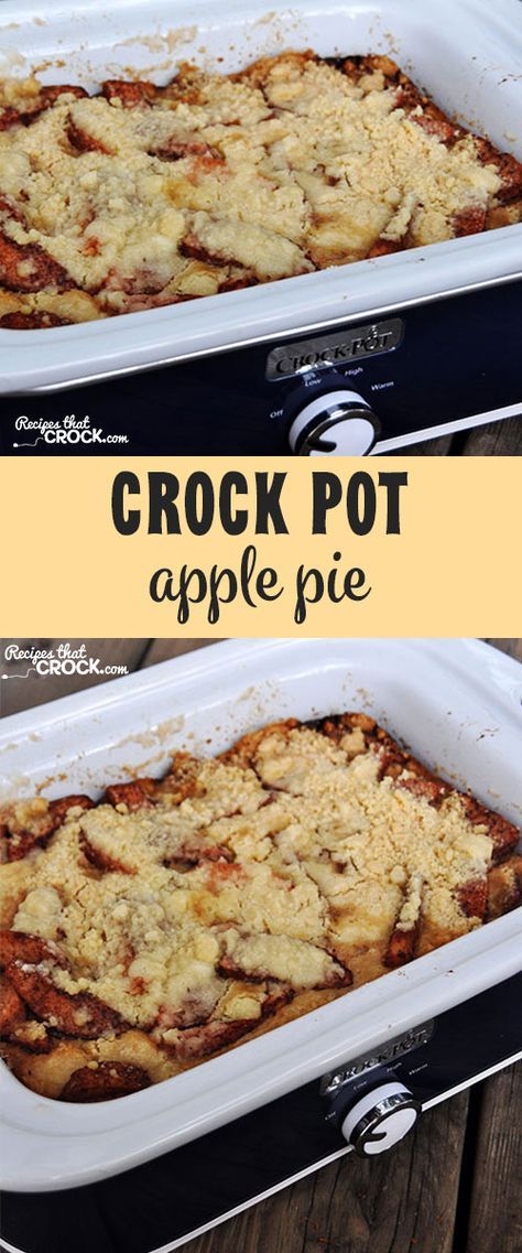 Crock Pot Apple Pie, Casserole Crock Recipes, Crockpot Apple Pie, Slow Cooker Dessert, Casserole Crockpot Recipes, Crock Meals, Crockpot Apple, Slow Cooker Casserole, Slow Cooker Recipes Dessert