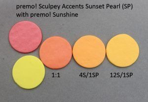 Premo Color Recipes, Polymer Clay Color Recipes, Polymer Tutorial, Best Polymer Clay, Clay Recipes, Color Recipe, Polymer Clay Recipe, Color Mixing Chart, Summer Orange