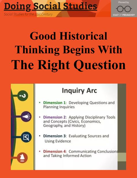 8th Grade Social Studies, Historical Thinking Skills, Historical Thinking, Cult Of Pedagogy, Deep Thinking, Lesson Planning, Teaching History, Spanish Teacher, School Inspiration