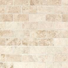 Cappuccino Beige 2 x 4 in. Brick Polished Marble Mosaic Beige Backsplash, Brick Backsplash Kitchen, Stone Backsplash Kitchen, Honed Marble Tiles, Floor And Decor, Brick Backsplash, Polished Porcelain Tiles, Stone Backsplash, Kitchen Backsplash Designs