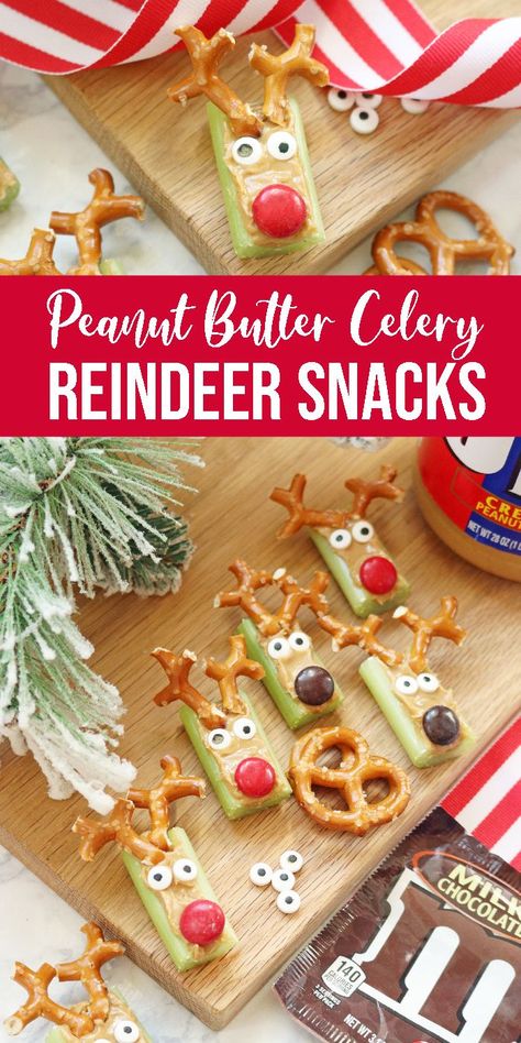 Peanut Butter Celery, Christmas Snacks Easy, Christmas Trays, Celery Sticks, Peanut Butter Snacks, Snack Prep, Snacks To Make, Christmas Snacks, Winter Party