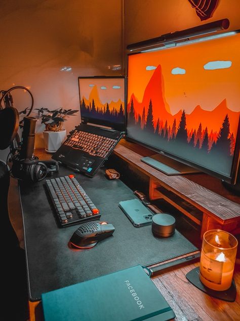 Casual Gaming Setup, Wall Tv Stand, Acer Nitro 5, Tv Stand Decor, Computer Desk Setup, Home Studio Setup, Desktop Setup, Computer Room, Gaming Room Setup